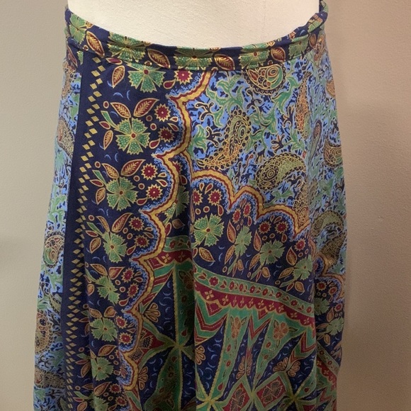 PAISLEY Gold Design Wrap Midi Skirt Size S - Picture 7 of 10